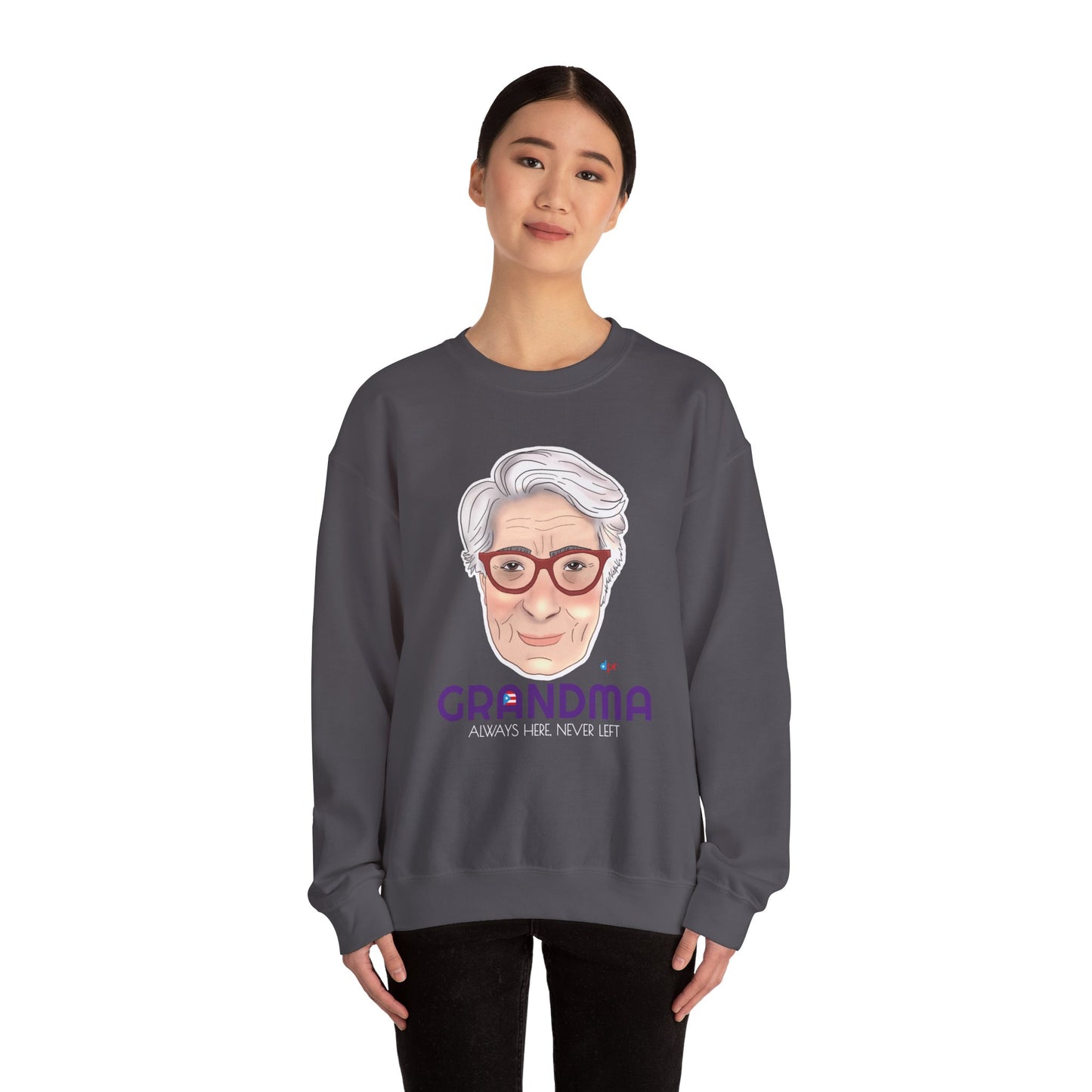 Abuela Boricua Always Here Never Left Heavy Blend™ Crewneck Sweatshirt