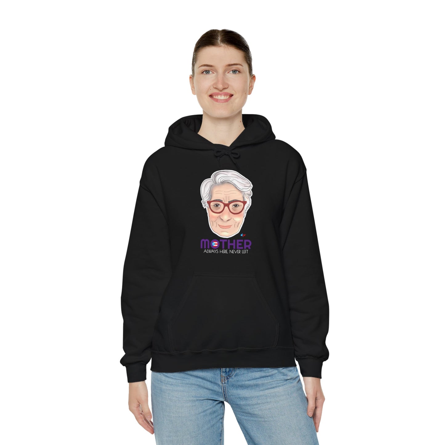 Mamá Boricua Always Here Never Left Unisex Heavy Blend™ Boricua-Style Hoodies