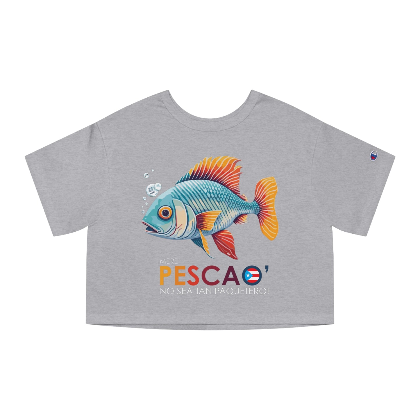Mere' Pescao No seas tan Paquetero Flowy Cropped Tee
