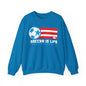 Soccer is life Puerto Rican Flag Heavy Blend™ Crewneck Sweatshirt