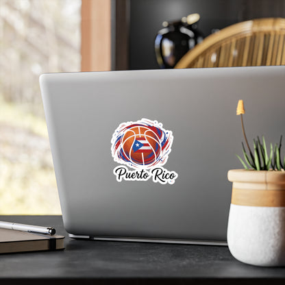 Puerto Rico Basketball Flag Waterproof Kiss-Cut Vinyl Decal