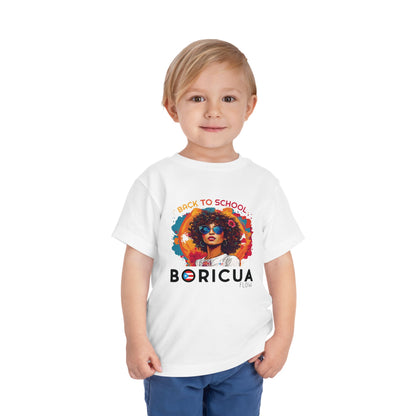 Back to School Boricua Girl Flow Black Toddler Short Sleeve Tee