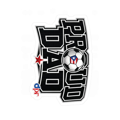 Proud Dad Soccer Boricua Waterproof Kiss-Cut Vinyl Decals