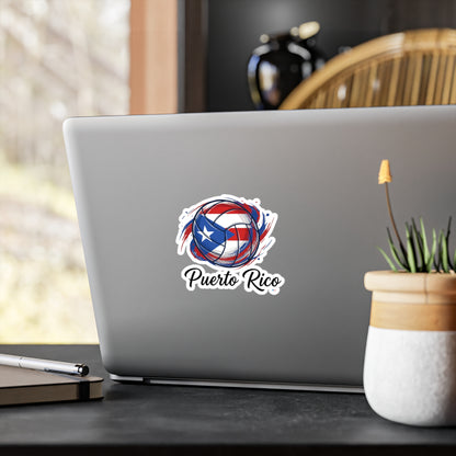 Puerto Rico Volleyball Flag Waterproof Kiss-Cut Vinyl Decal