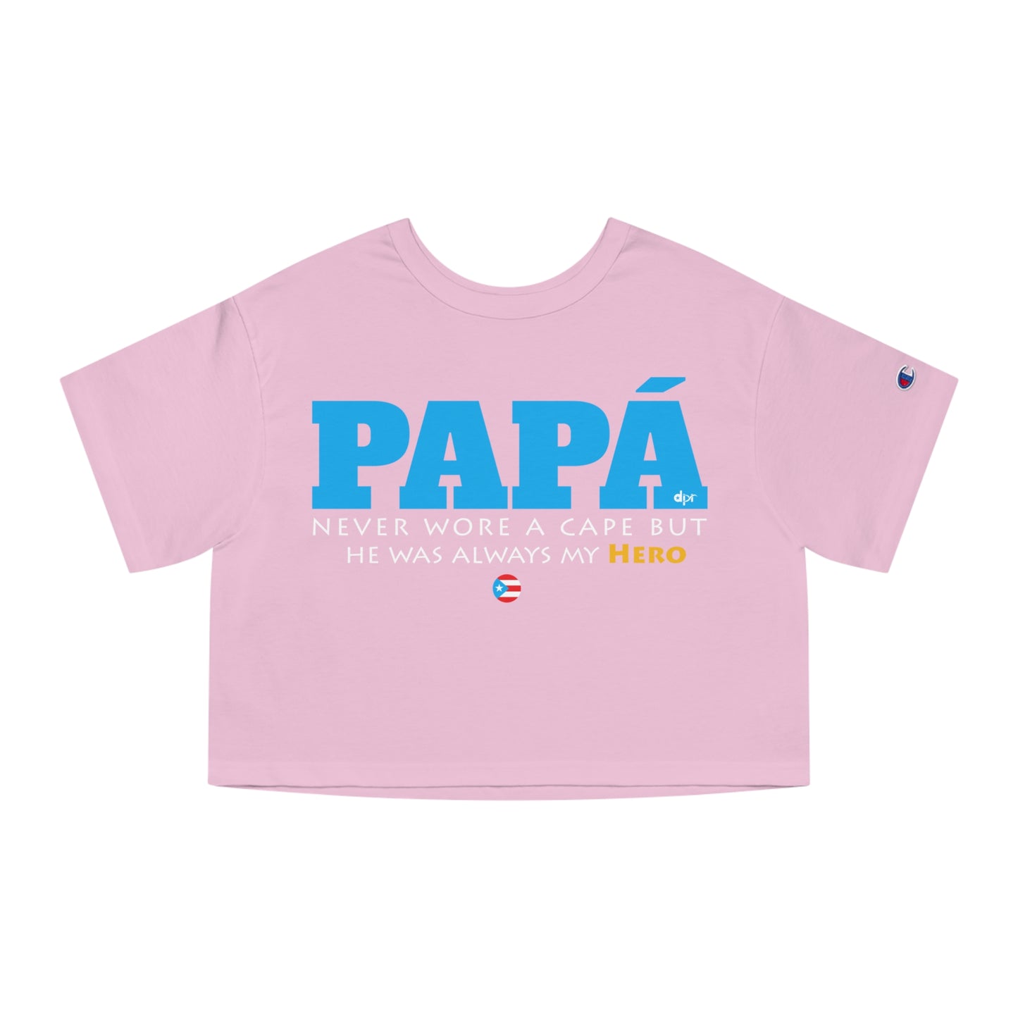 Papá My Hero Blue Women's Flowy Cropped Tee