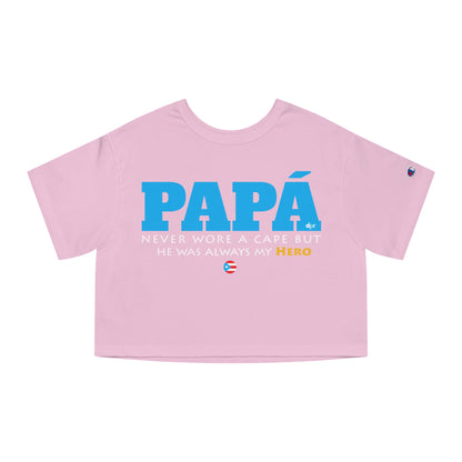 Papá My Hero Blue Women's Flowy Cropped Tee