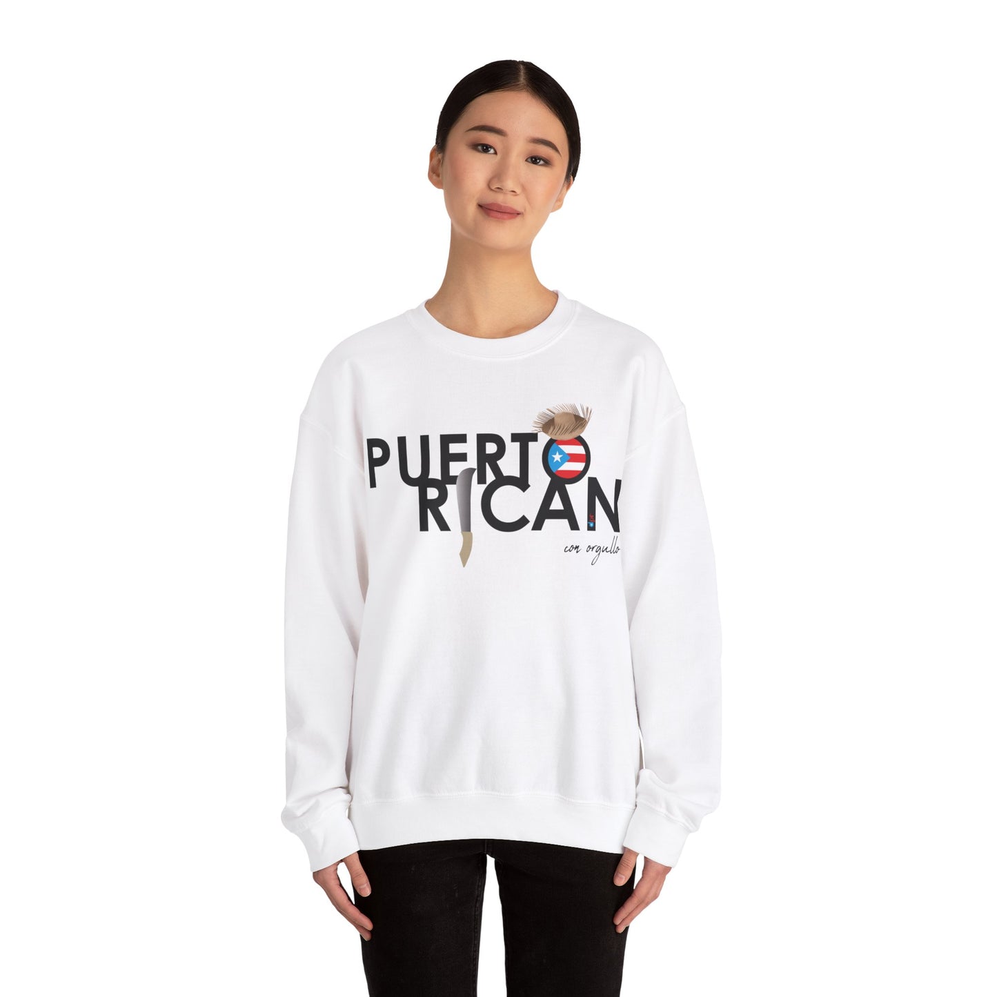 Puerto Rican con orgullo 2 Unisex Heavy Blend™ Crewneck Sweaters