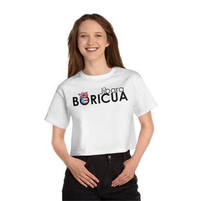 Jíbara Boricua Flowy Cropped Tee