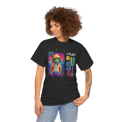 I Play Music Every Night  Unisex Heavy Cotton Tee