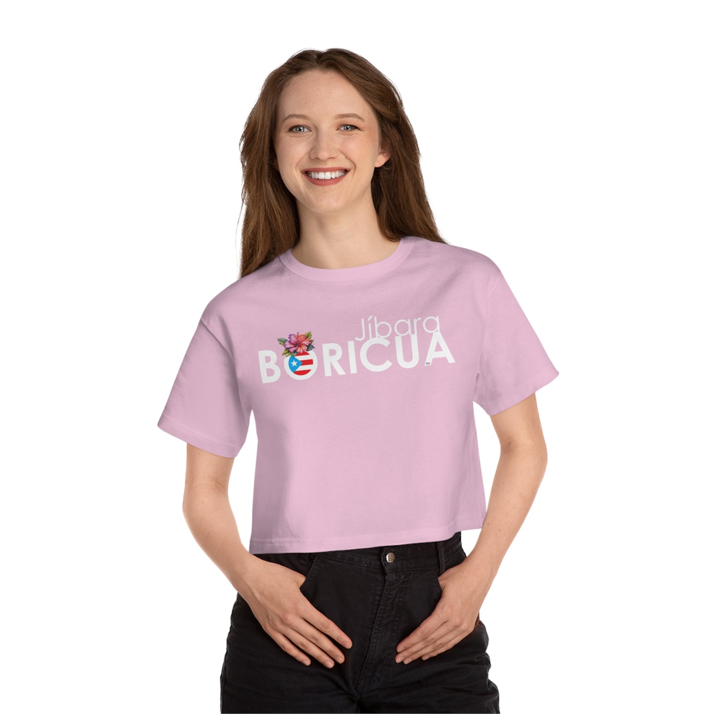 Jíbara Boricua Flowy Cropped Tee