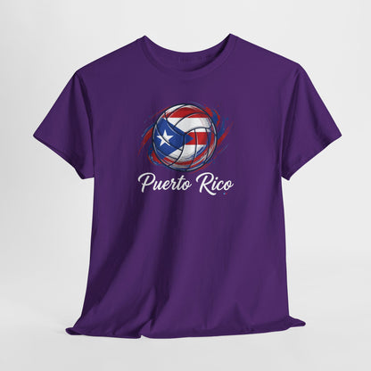 Puerto Rico Volleyball Flag | Unisex Heavy Cotton T-Shirt