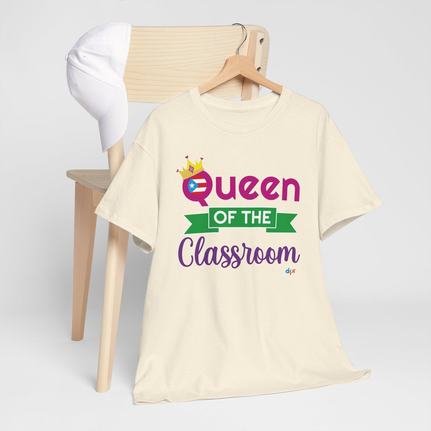 Queen of the Classroom - Back to School Boricua Teacher Heavy Cotton Tee