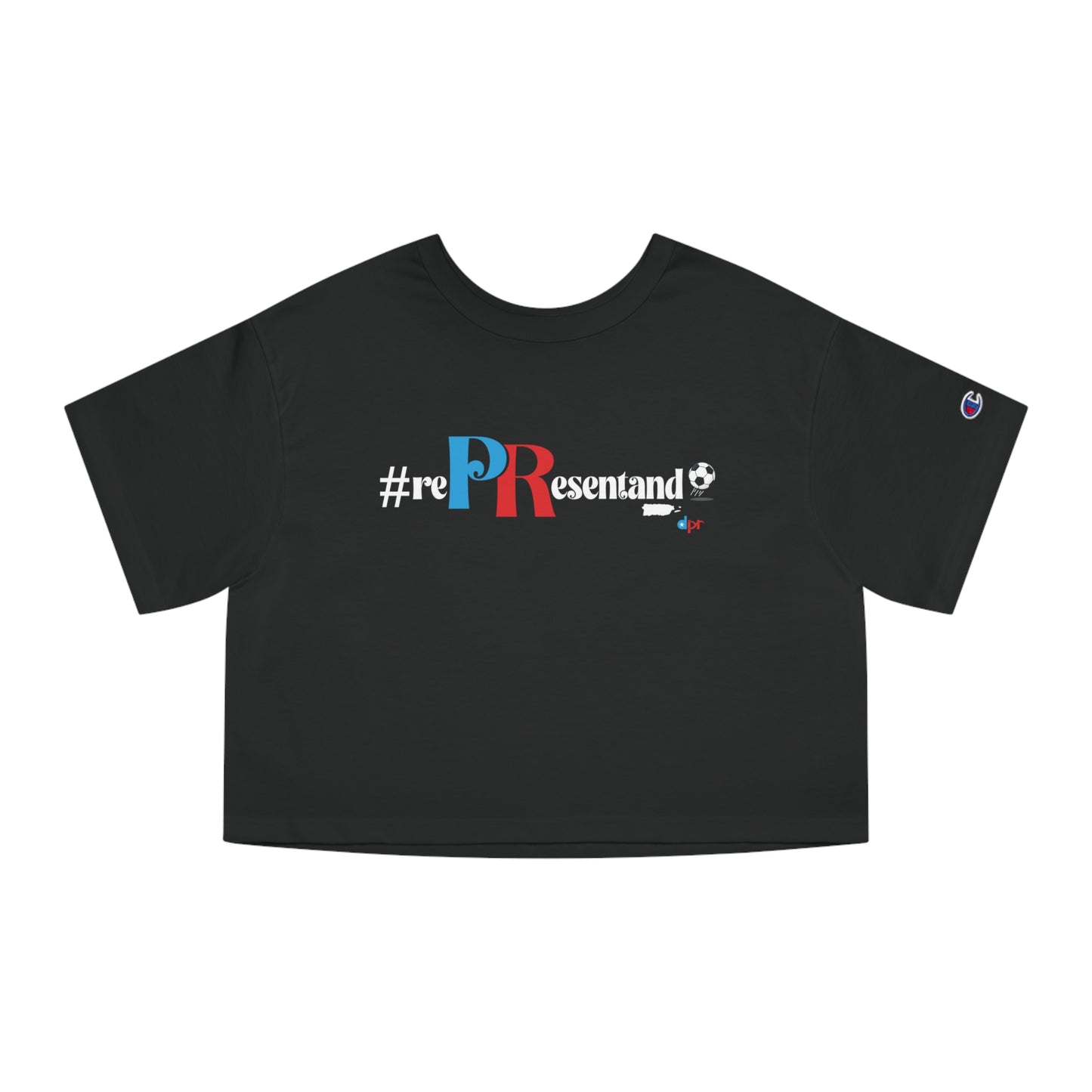 Puerto Rico Soccer ball Cropped Tee | RePResentando™ Women's Flowy Crop Top | Boricua Soccer ball Shirt