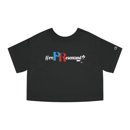 Puerto Rico Soccer ball Cropped Tee | RePResentando™ Women's Flowy Crop Top | Boricua Soccer ball Shirt