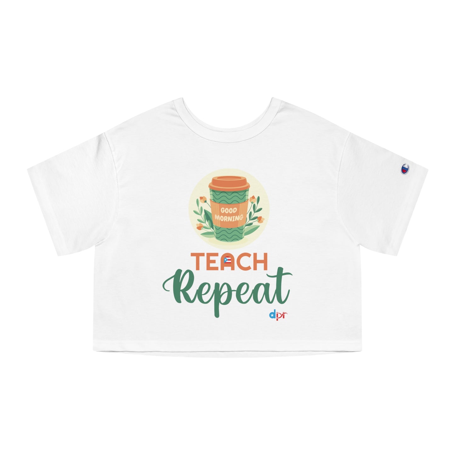 Coffee Teach Repeat - Back To School Boricua T Shirt Flowy Cropped Tee
