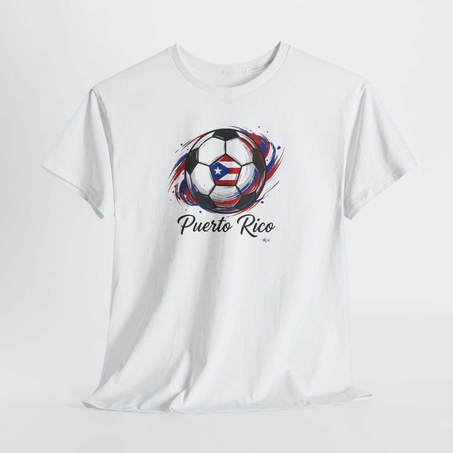 Puerto Rico Soccer Ball Flag | Unisex Heavy Cotton T-Shirt