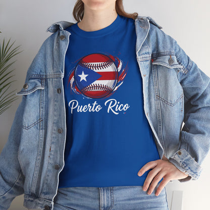 Puerto Rico Baseball Flag | Unisex Heavy Cotton T-Shirt