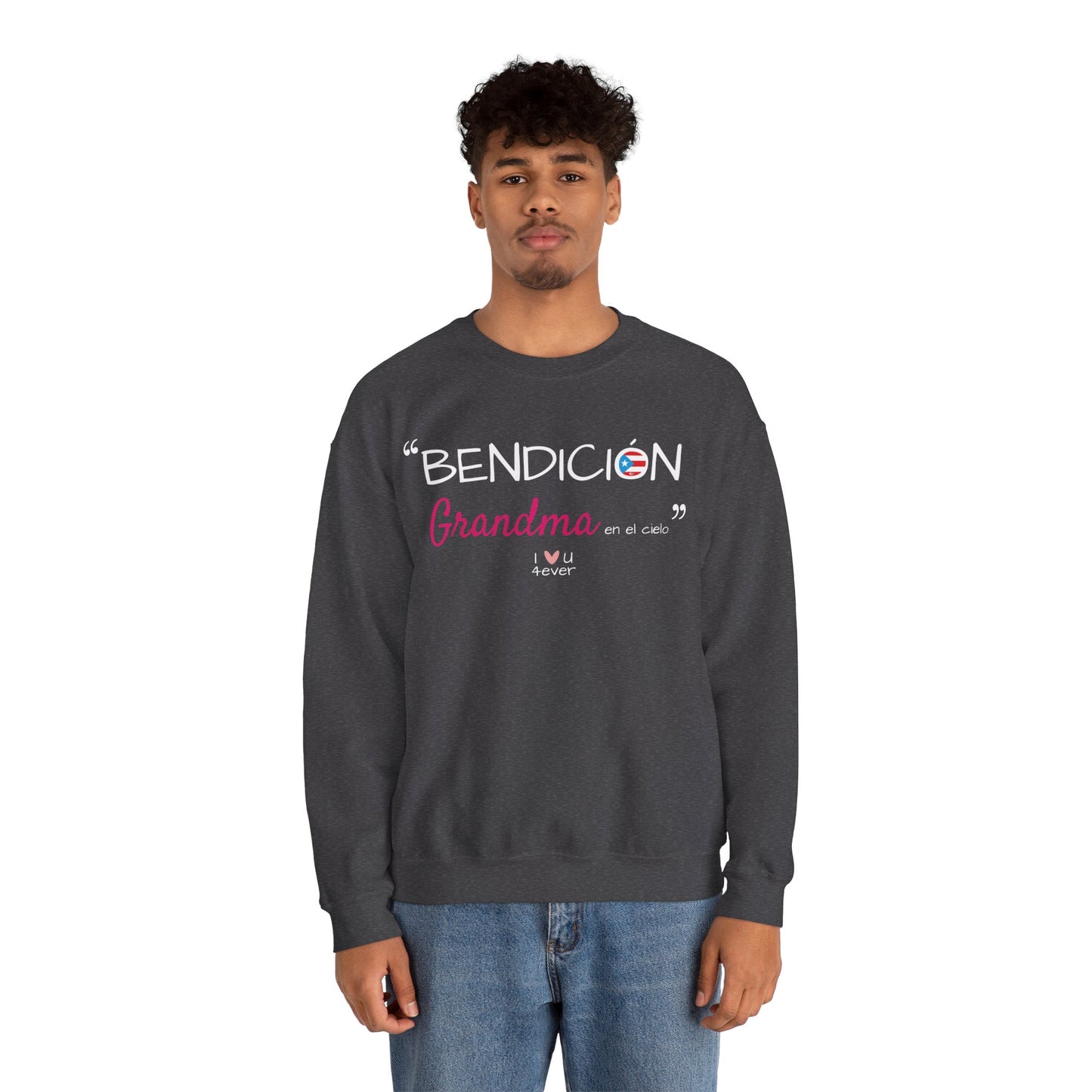 Bendición Grandma Boricua Unisex Heavy Blend™ Crewneck Sweaters