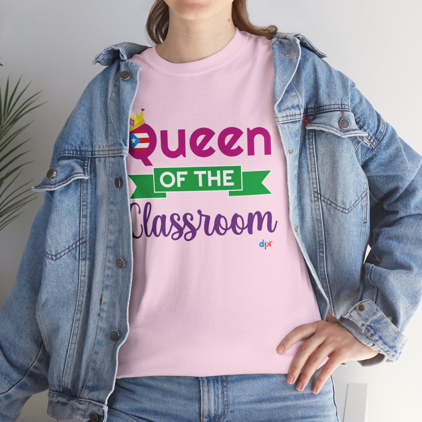 Queen of the Classroom - Back to School Boricua Teacher Heavy Cotton Tee