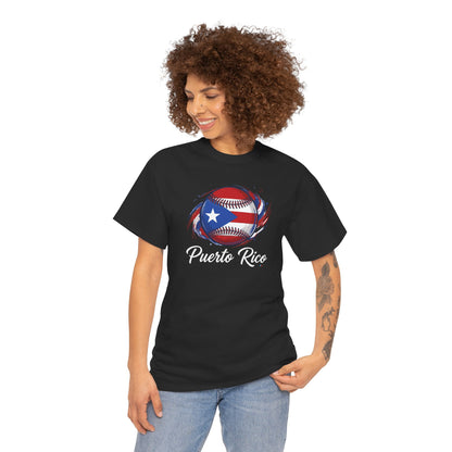 Puerto Rico Baseball Flag | Unisex Heavy Cotton T-Shirt