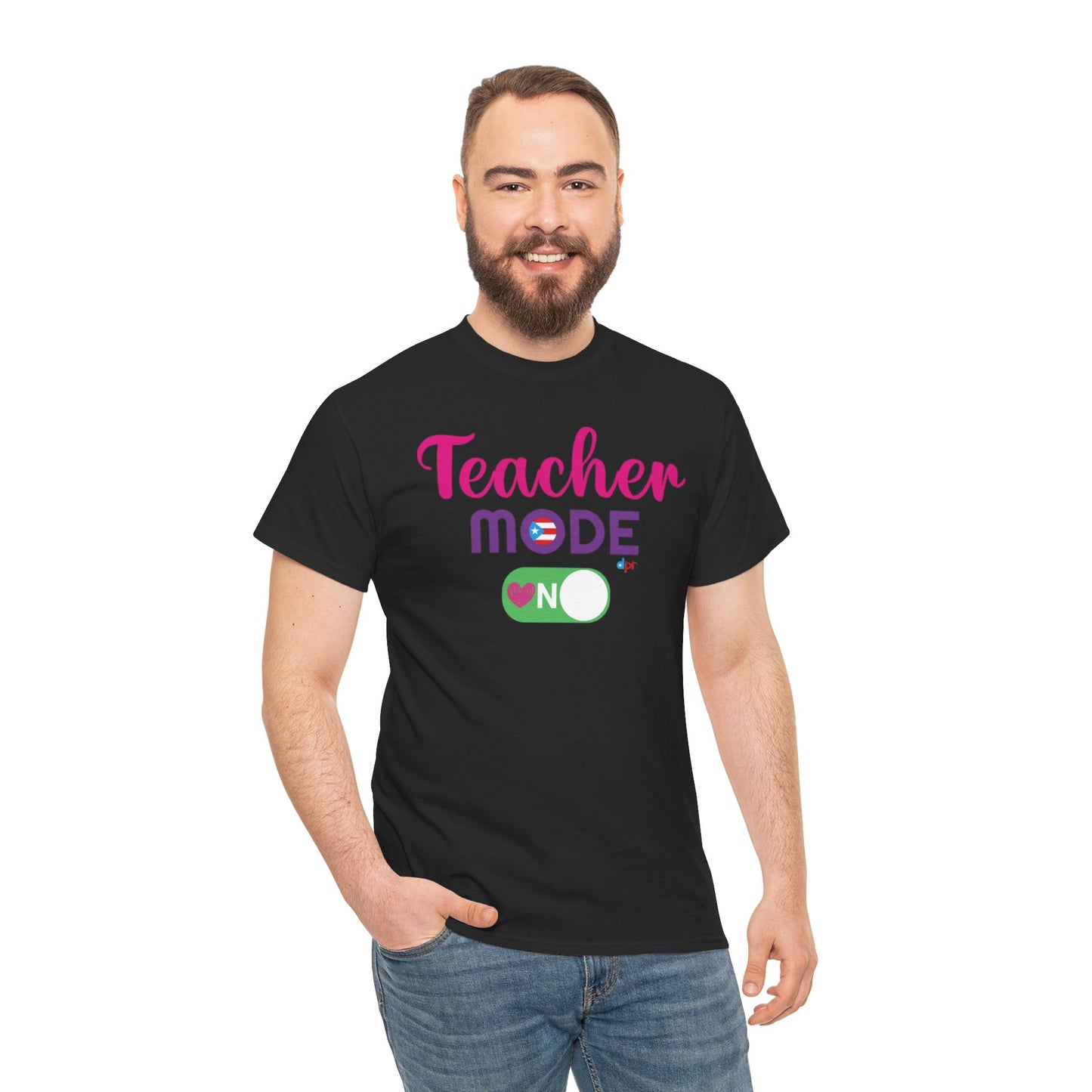 Teacher Mode ON - Back to School Boricua Teacher Heavy Cotton Tee
