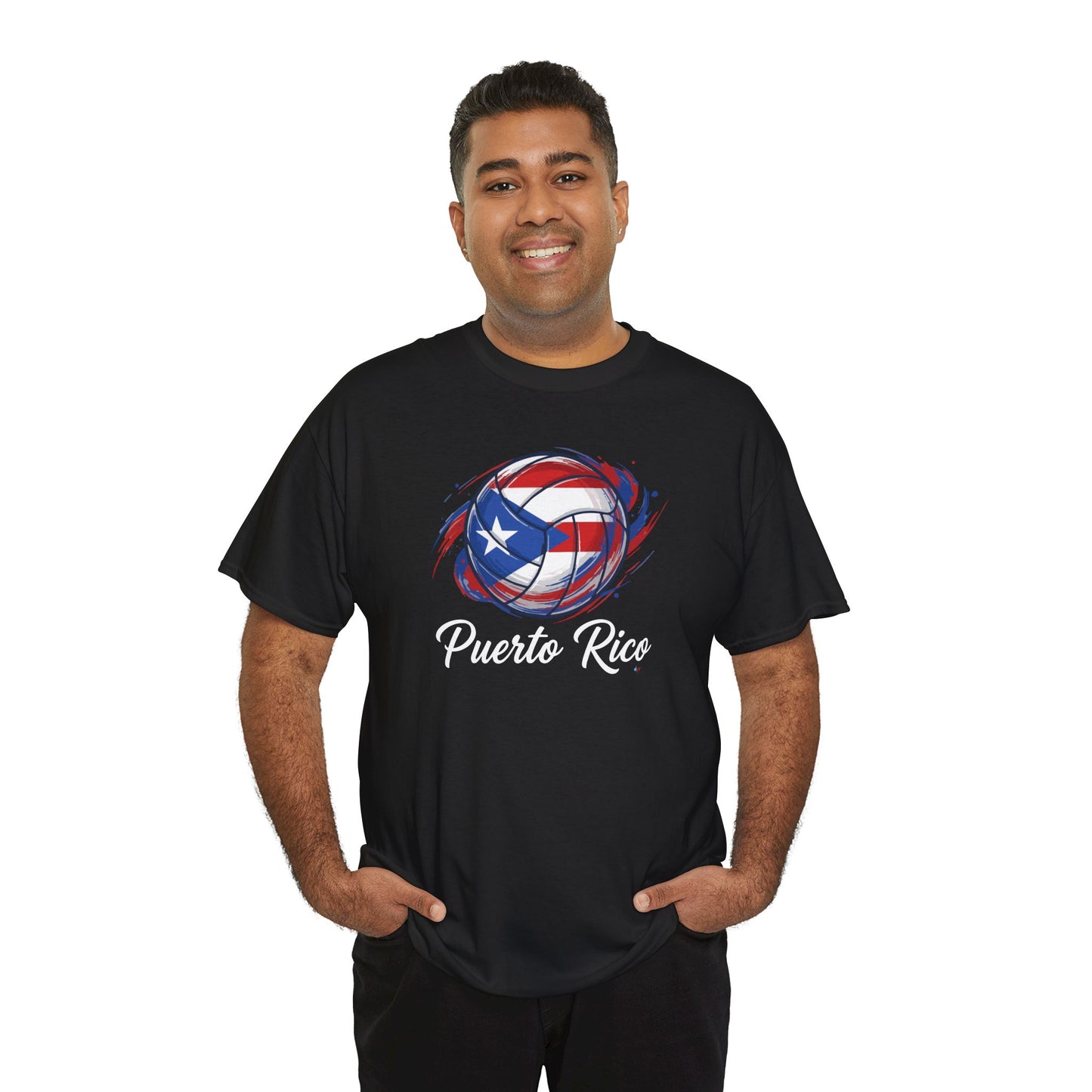 Puerto Rico Volleyball Flag | Unisex Heavy Cotton T-Shirt