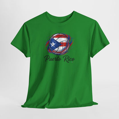 Puerto Rico Volleyball Flag | Unisex Heavy Cotton T-Shirt