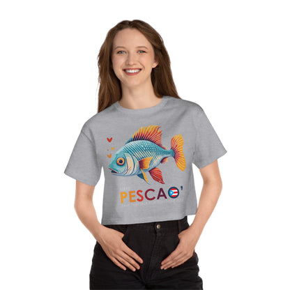 Mere' Pescao Save that Talk Flowy Cropped Tee