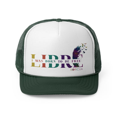 Libre I Was Born to be Free Puerto Rican Pride Trucker Caps FREE SHIPPING