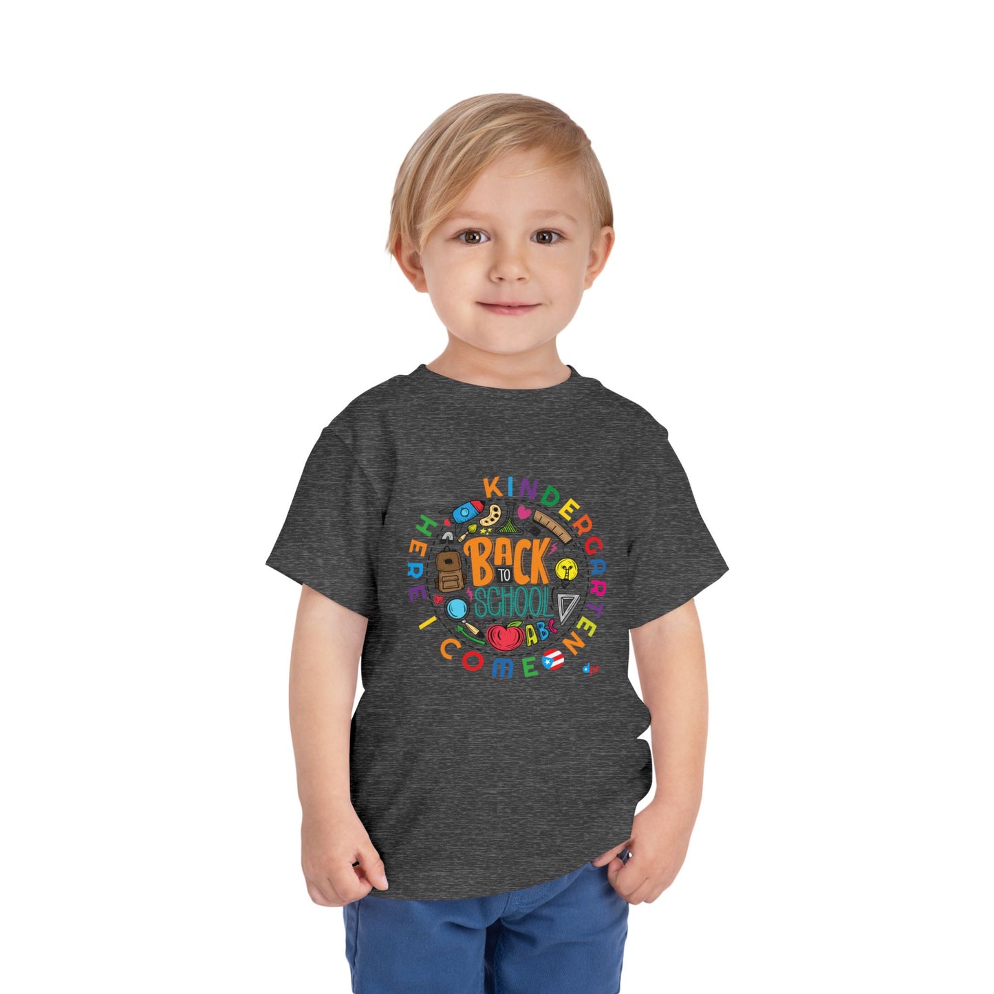 Kindergarten Here I Comer Boricua Toddler Short Sleeve Tee