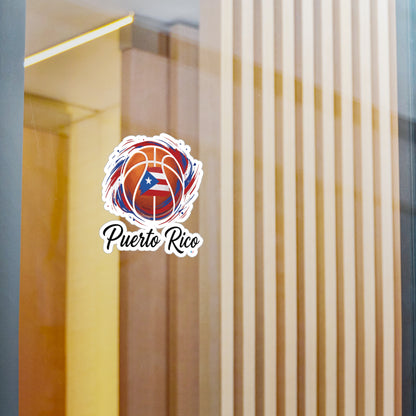 Puerto Rico Basketball Flag Waterproof Kiss-Cut Vinyl Decal