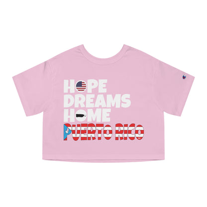 HOPE DREAMS HOME BANDERA Puerto Rico Flowy Cropped Tee