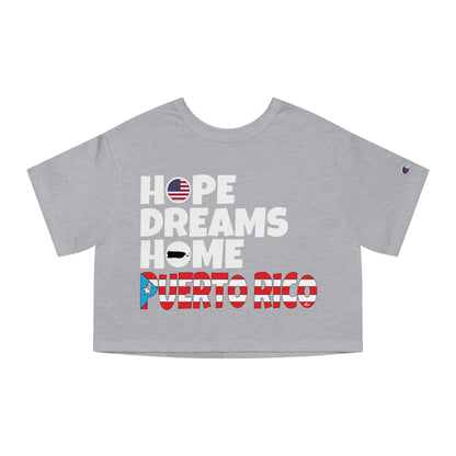 HOPE DREAMS HOME BANDERA Puerto Rico Flowy Cropped Tee