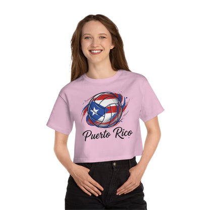 Puerto Rico Volleyball Women's Flowy Cropped Tee | Puerto Rican Volleyball Shirt