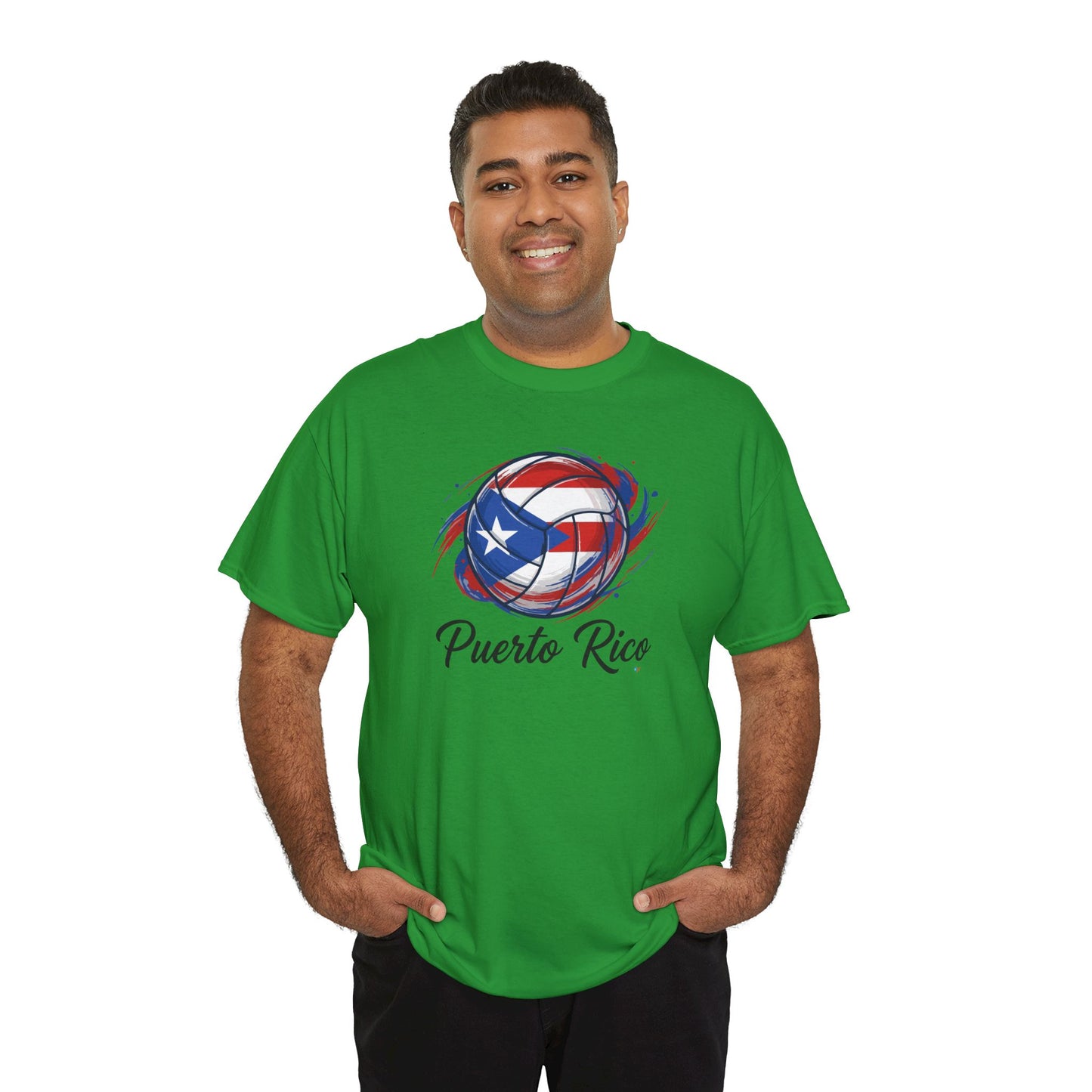 Puerto Rico Volleyball Flag | Unisex Heavy Cotton T-Shirt