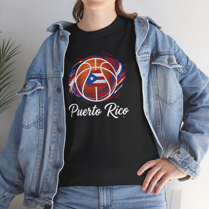 Puerto Rico Basketball Flag | Unisex Heavy Cotton T-Shirt