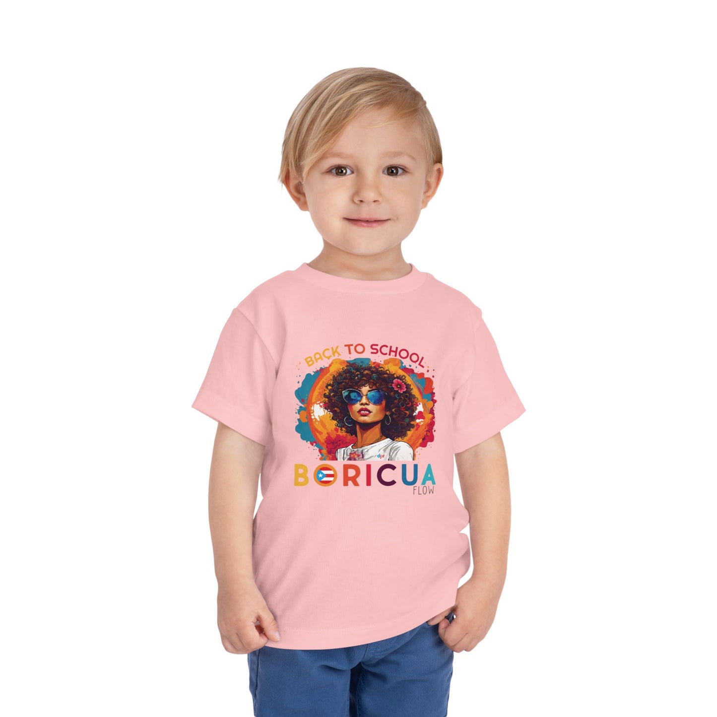Back to School Boricua Girl Flow Toddler Short Sleeve Tee