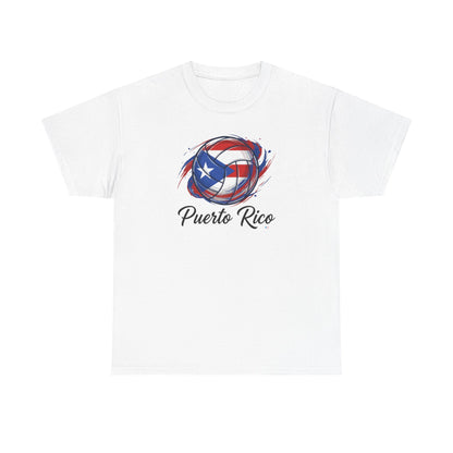 Puerto Rico Volleyball Flag | Unisex Heavy Cotton T-Shirt