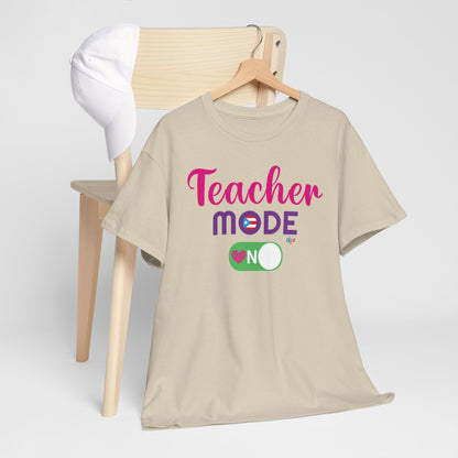 Teacher Mode ON - Back to School Boricua Teacher Heavy Cotton Tee