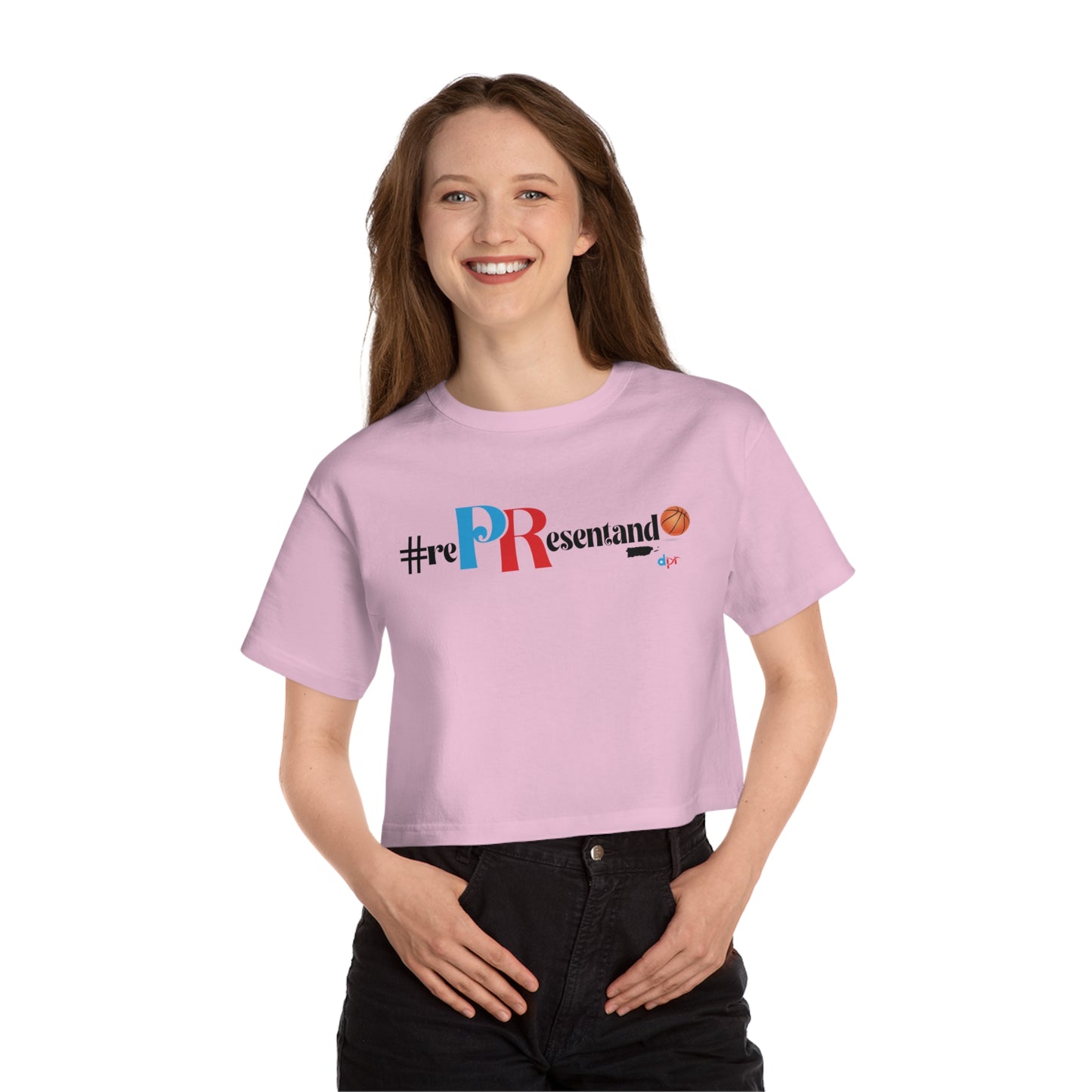 Puerto Rico Basketball Cropped Tee | RePResentando™ Women's Flowy Crop Top | Boricua Basketball Shirt