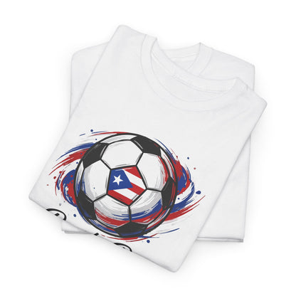 Puerto Rico Soccer Ball Flag | Unisex Heavy Cotton T-Shirt