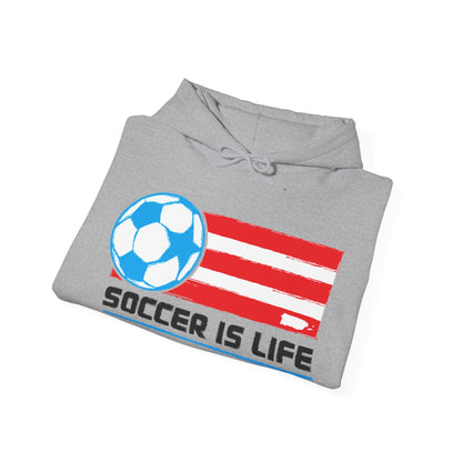 Soccer is life Puerto Rican Flag Unisex Heavy Blend™ Boricua-Style Hoodies