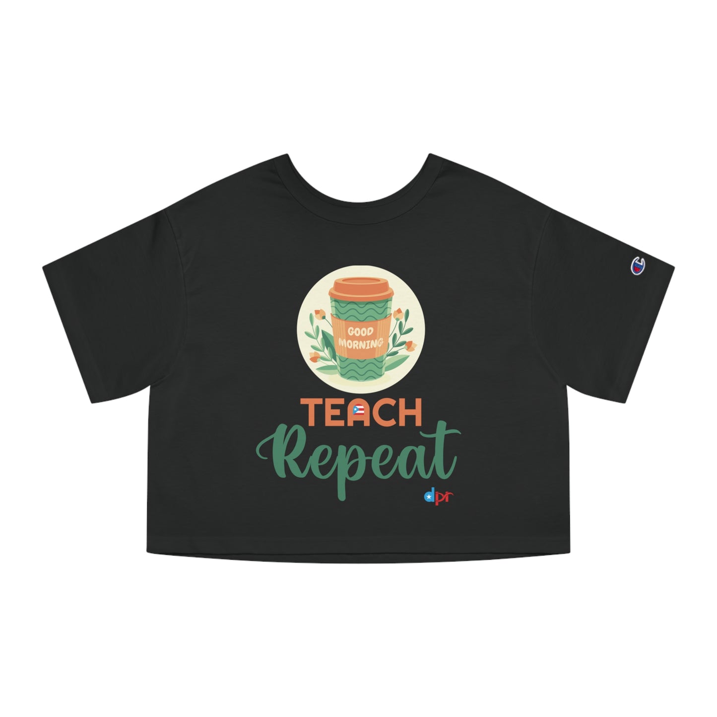Coffee Teach Repeat - Back To School Boricua T Shirt Flowy Cropped Tee