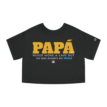 Papá My Hero Yellow Women's Flowy Cropped Tee