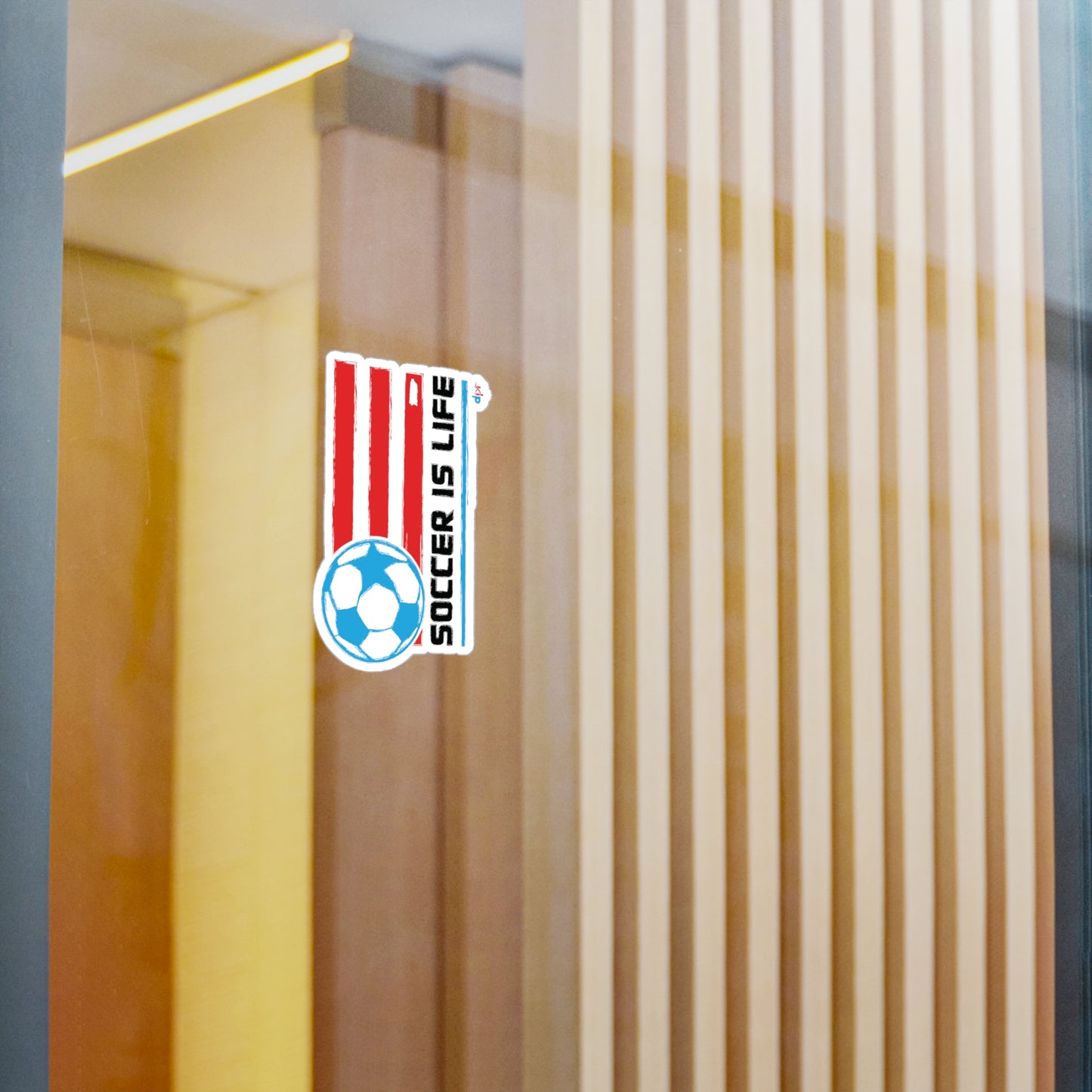 Soccer is life Puerto Rican Flag Waterproof Kiss-Cut Vinyl Decals