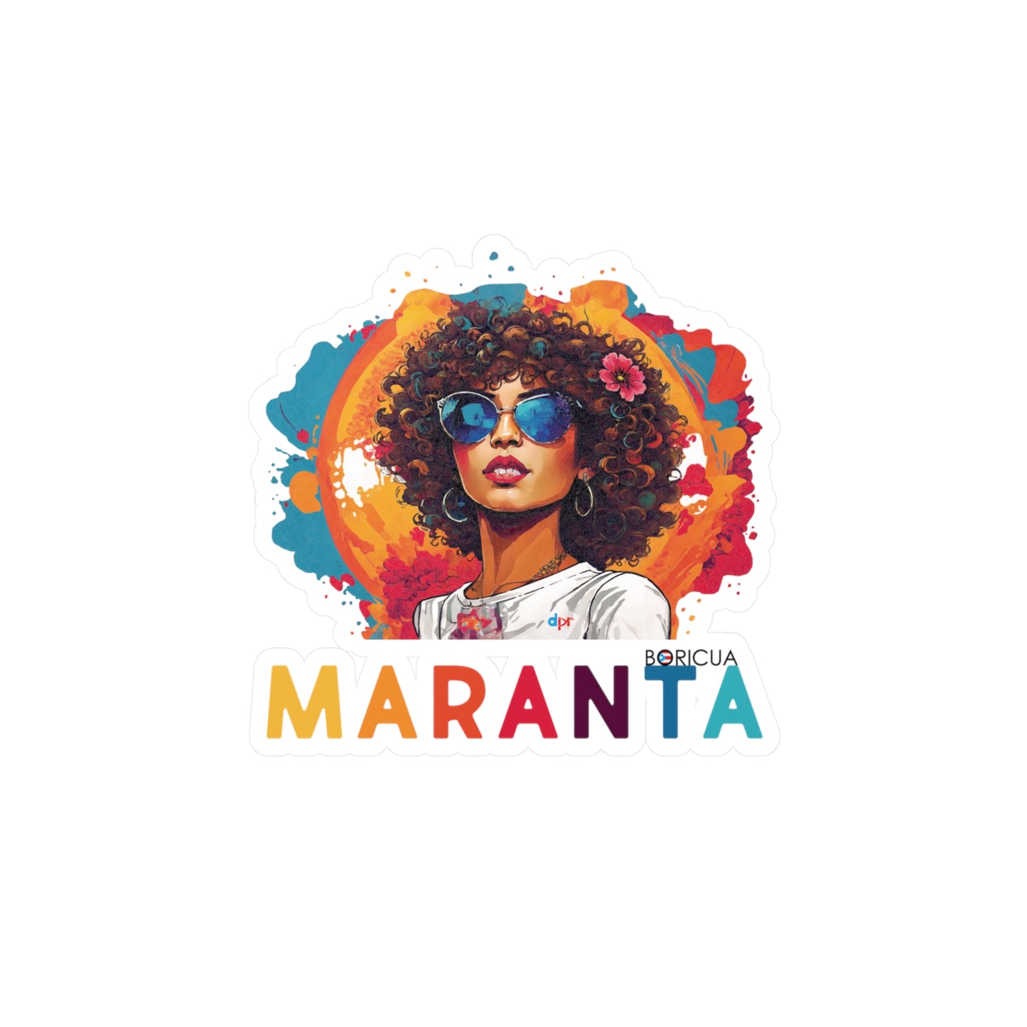Maranta Boricua Girl Kiss-Cut Vinyl Decals