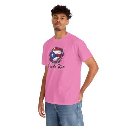 Puerto Rico Volleyball Flag | Unisex Heavy Cotton T-Shirt