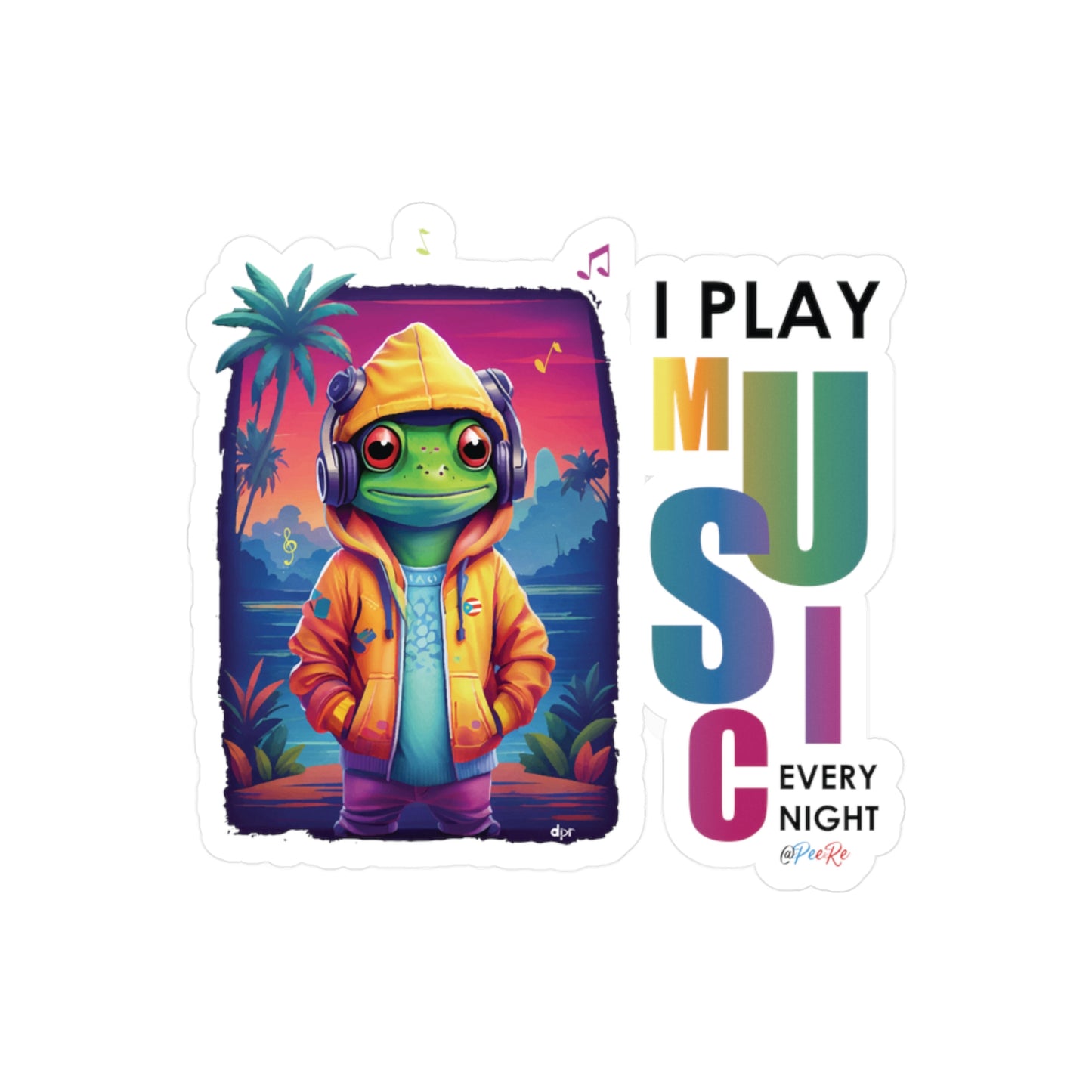 I Play Music Every Night Waterproof Kiss-Cut Vinyl Decals