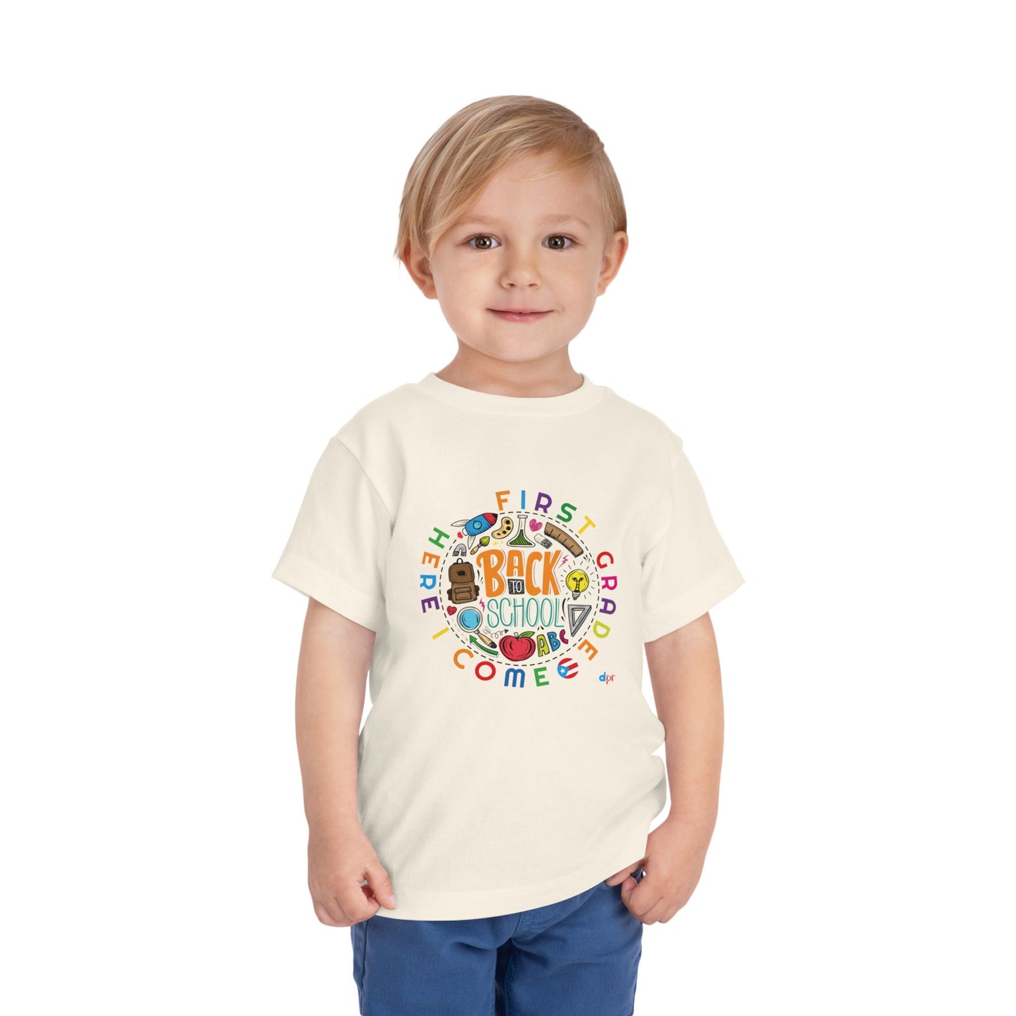 First Grade Here I Come - Back to School Boricua Toddler Short Sleeve Tee