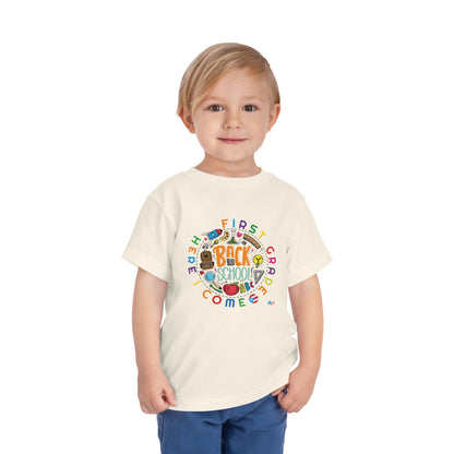 First Grade Here I Come - Back to School Boricua Toddler Short Sleeve Tee